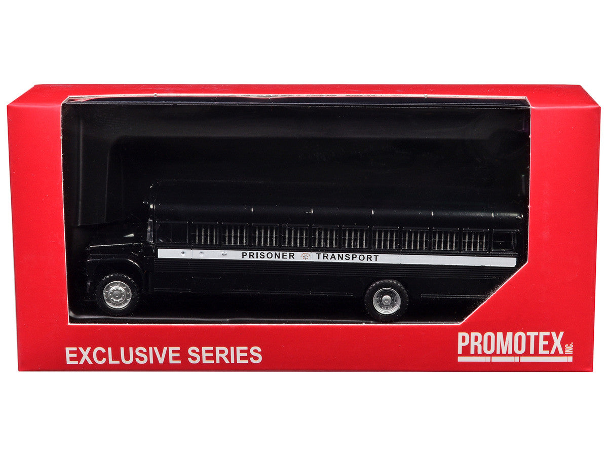 Prisoner Transport Bus Black 1/87 (HO) Plastic Model Car by Promotex LuxuryLifeWay Online Store
