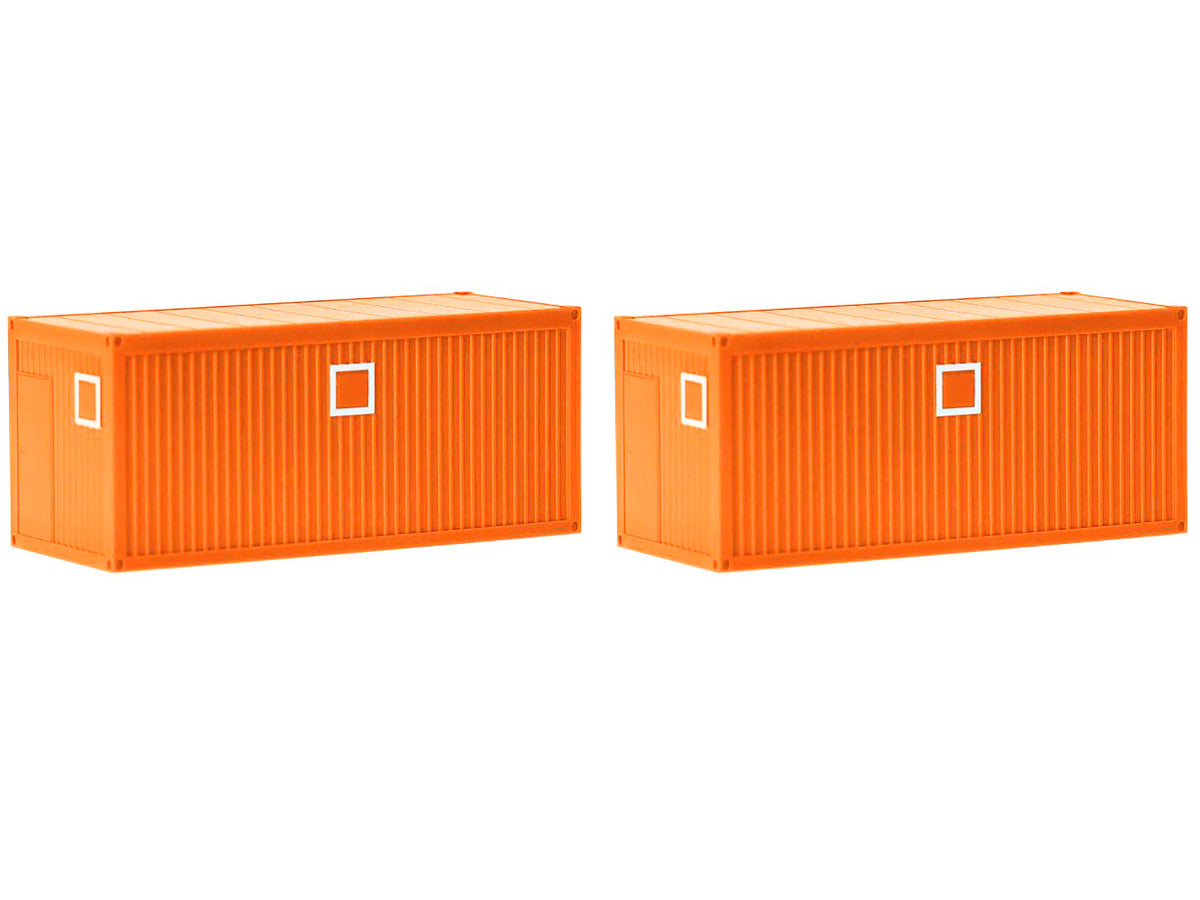 Mobile Offices Orange Set of 2 pieces 1/87 (HO) Plastic Model by Herpa LuxuryLifeWay Online Store