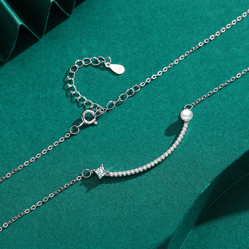 S925 Sterling Silver Pearl Double Necklace LadyShow.Store