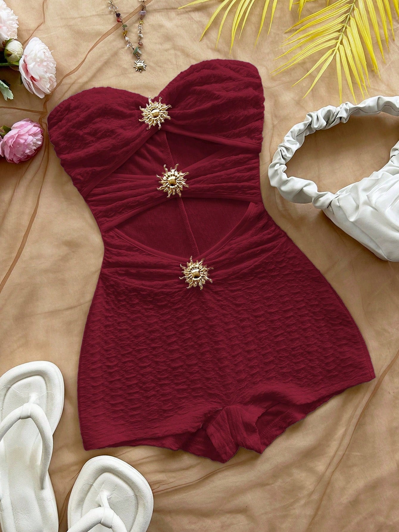 Knitted Texture Metallic Texture Slim Jumpsuit LadyShow.Store