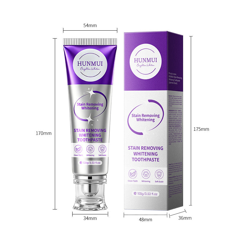 HUNMUI Stain-Removing Whitening Toothpaste Jasmine Scent Tri Light Beauty