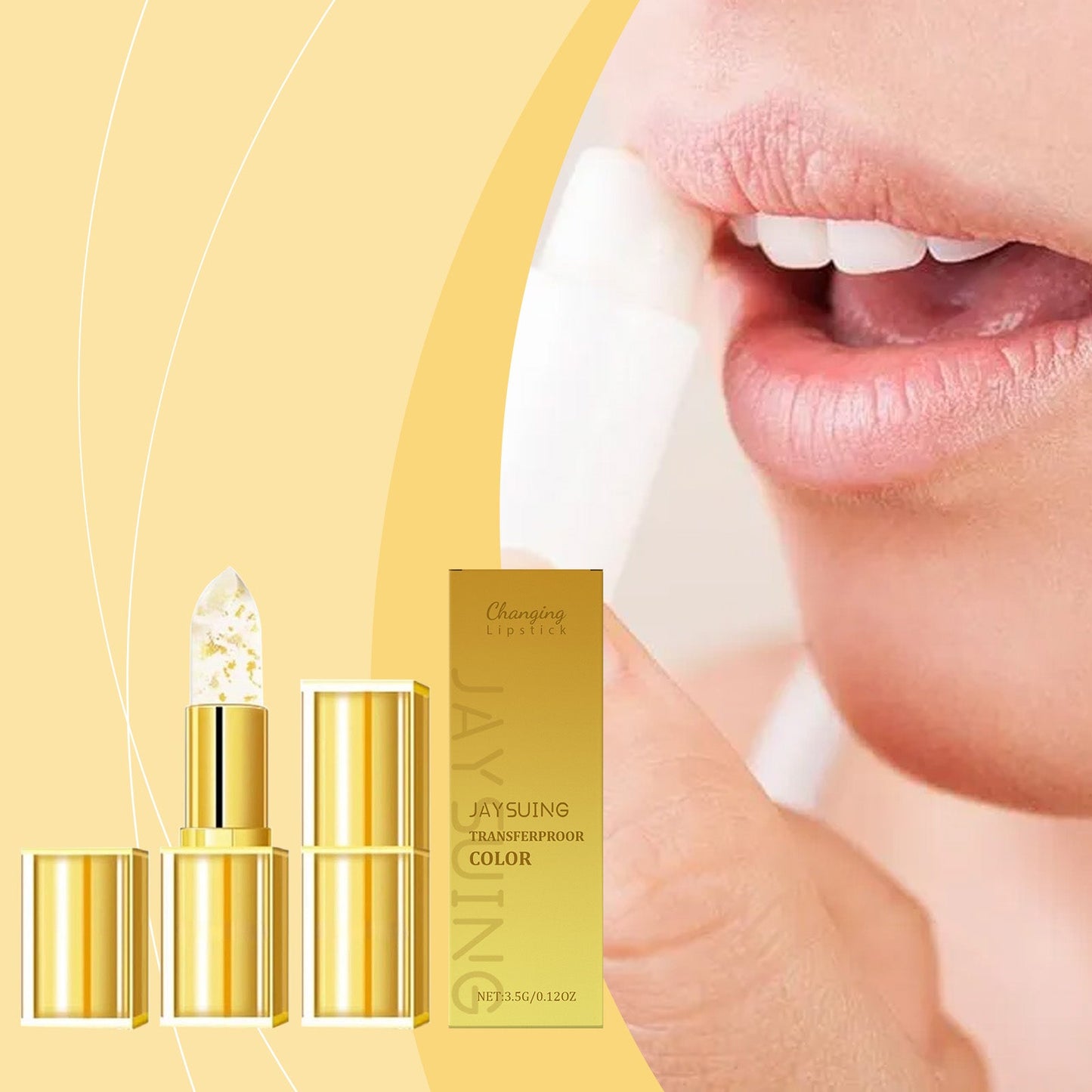 Gold Leaf Color-Changing Moisturizing Lipstick Tri Light Beauty
