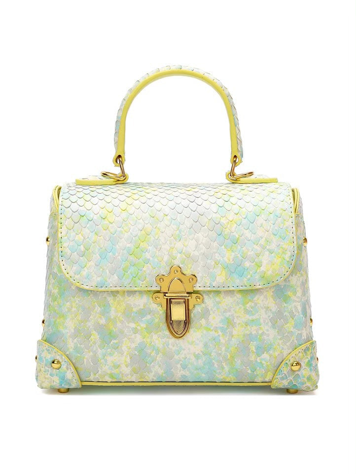 Women's Toe Layer Cowhide Fashion Snake Pattern Handbag LadyShow.Store
