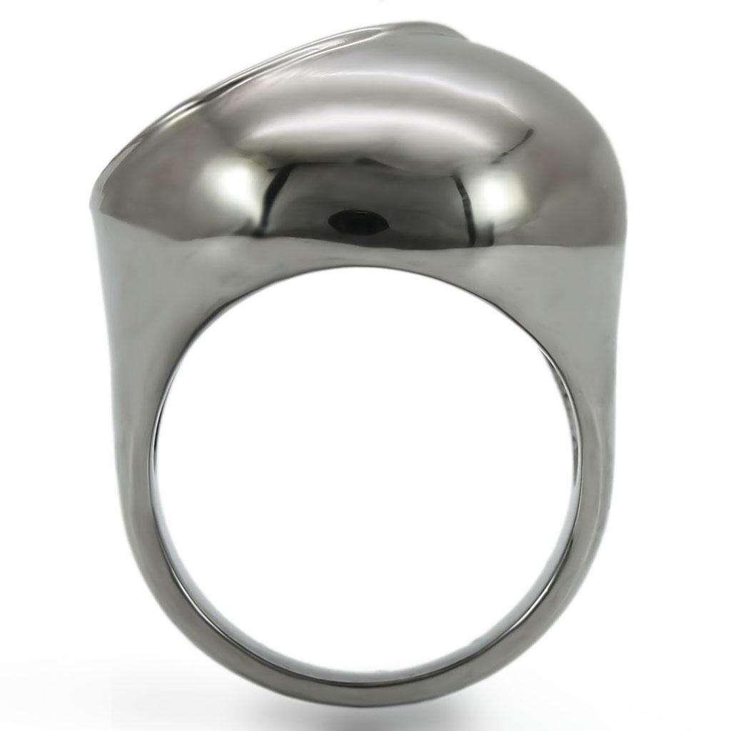 0W304 - Ruthenium Brass Ring with Synthetic Garnet in Ruby LuxuryLifeWay Online Store