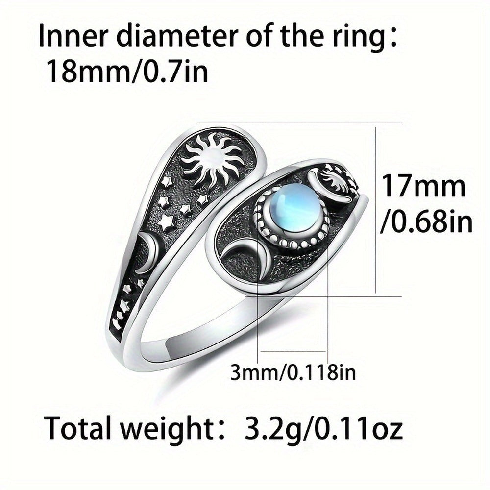 Moon Star Pattern Fashionable Women's Ring