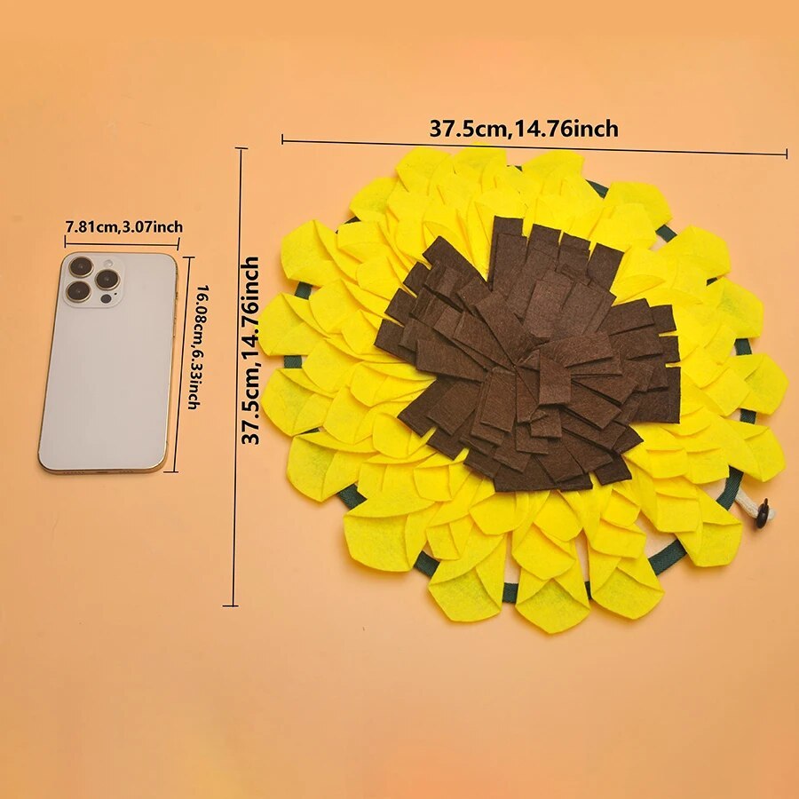 Non Slip Dog Sniffing Snuffle Mat Washable Sunflower Slow Feeding Food Pet Nosework Training Treat Pets Fashion