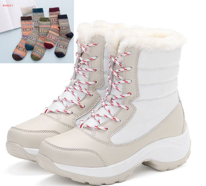Snow Boots Female High To Help Waterproof Ladies Cotton Plus Velvet Shoes Best YouTube Store