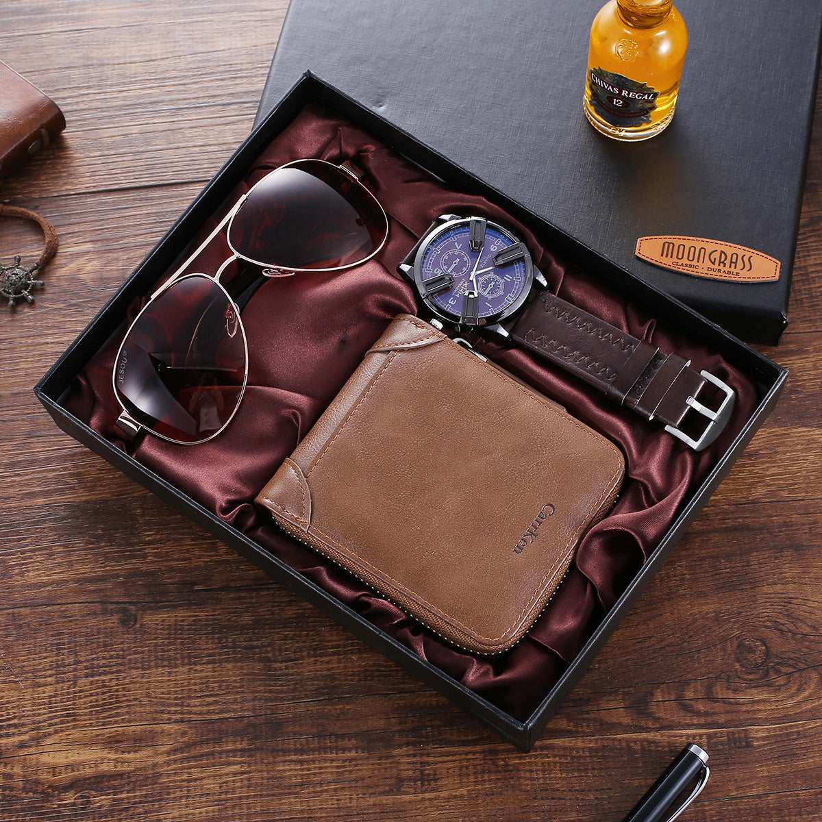 Fashion Classic Boutique Gift Box Set Wallet Glasses Creative Quartz Watch LuxuryLifeWay Online Store