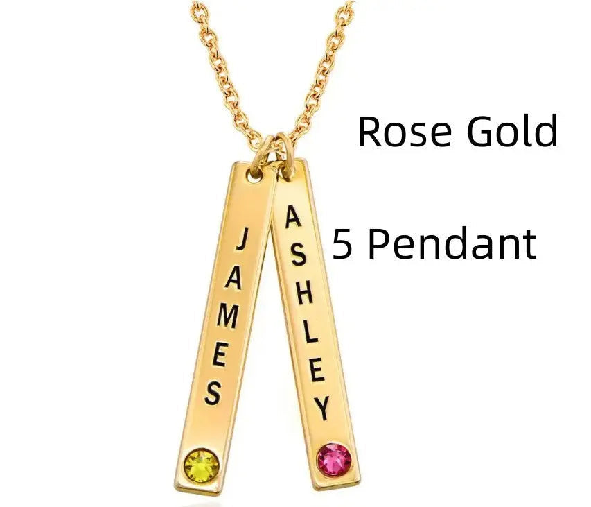 Personalized Vertical Necklace, Mother's Day Gift LuxuryLifeWay Online Store