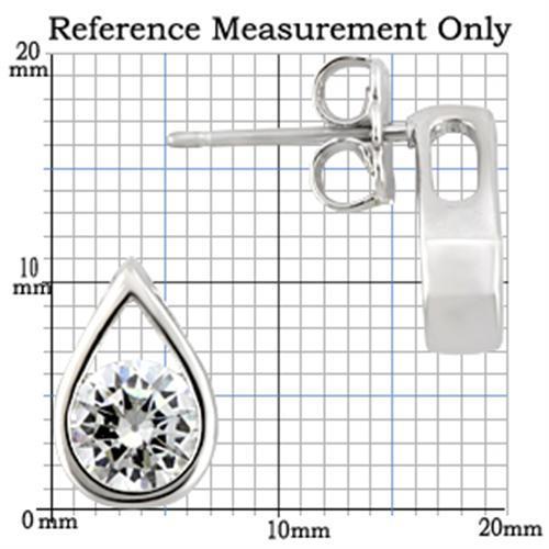 TK0W180 - Stainless Earrings with AAA Grade CZ in Clear-6mm LuxuryLifeWay Online Store