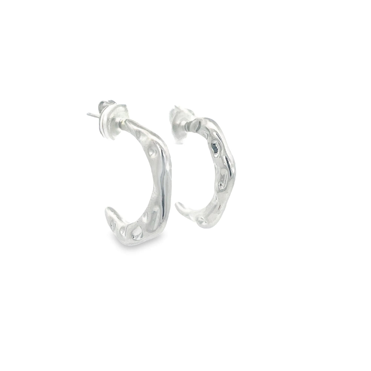 18K Gold Filled Abstract Designed Bumpy Stud Hoop Earring (L418) LuxuryLifeWay Online Store
