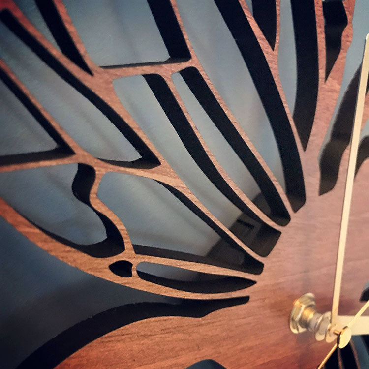 Fashion creative bamboo and wood bee wall clock PearlNestDecor.com