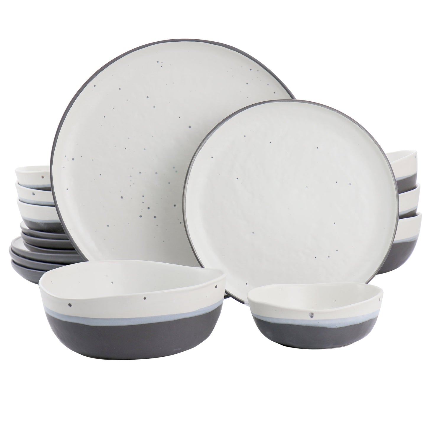 Gibson Elite Rhinebeck 16 Piece Round Stoneware Dinnerware Set in Blue LuxuryLifeWay Online Store