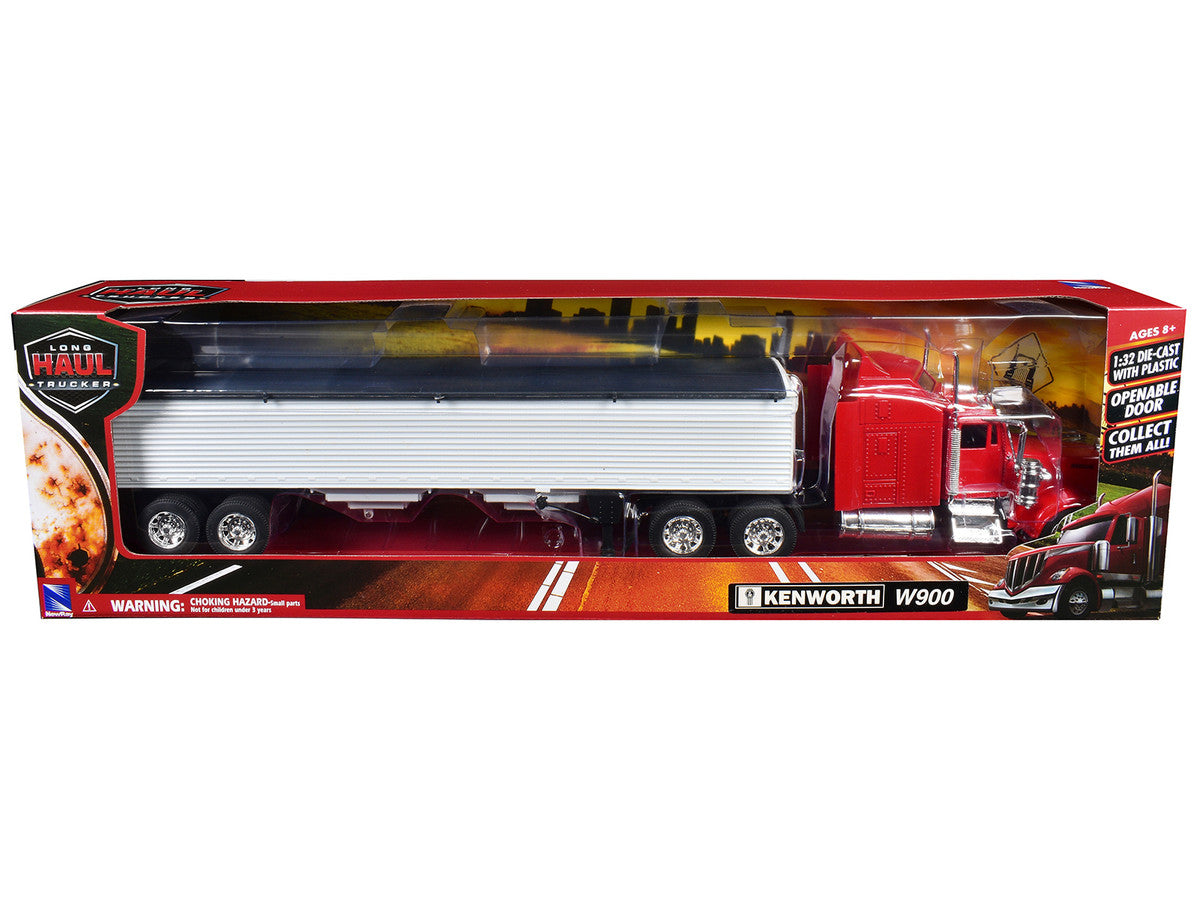 Kenworth W900 Grain Truck Red and White "Long Haul Truckers" Series 1/32 Diecast Model by New Ray LuxuryLifeWay Online Store