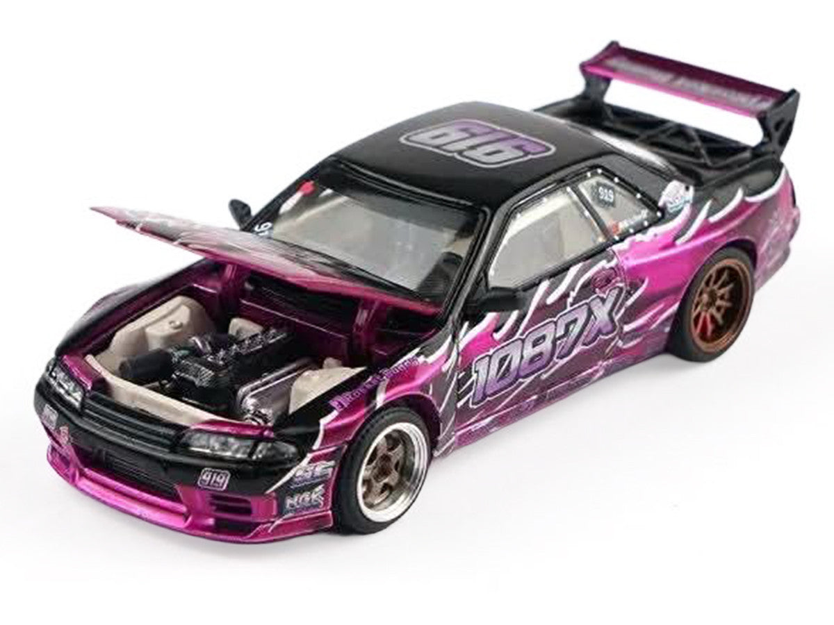 Pandem R32 "Echo Gao - 1087X" Black and Purple 1/64 Diecast Model Car by XCarToys LuxuryLifeWay Online Store