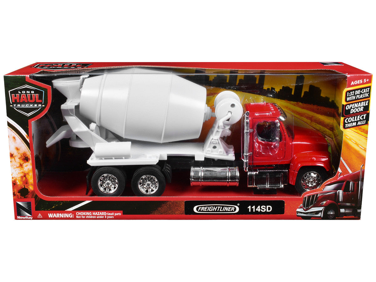 Freightliner 114SD Cement Mixer Red and White "Long Haul Truckers" Series 1/32 Diecast Model by New Ray LuxuryLifeWay Online Store