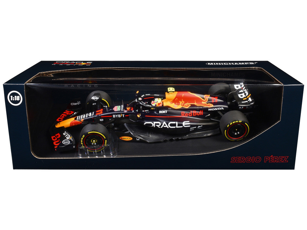Red Bull Racing RB19 #11 Sergio Perez "Oracle" 2nd Place F1 Formula One "Italian GP" (2023) with Driver Limited Edition to 108 pieces Worldwide 1/18 Diecast Model Car by Minichamps LuxuryLifeWay Online Store