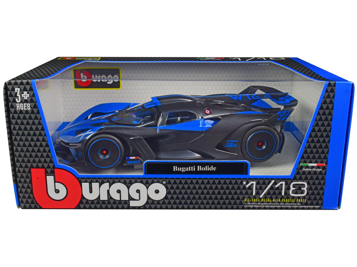 Bugatti Bolide Blue and Carbon Gray 1/18 Diecast Model Car by Bburago LuxuryLifeWay Online Store