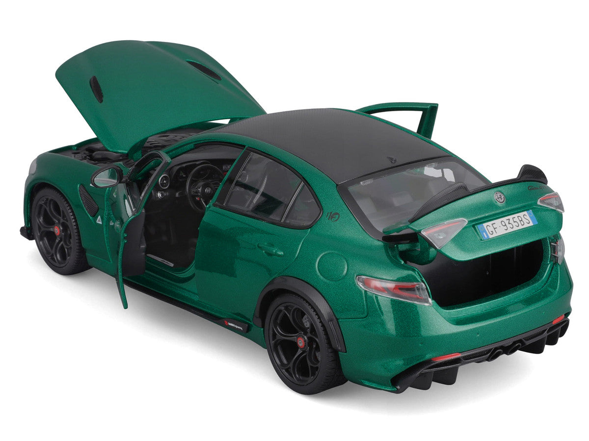 Alfa Romeo Giulia GTA Green Metallic with Carbon Top 1/18 Diecast Model Car by Bburago LuxuryLifeWay Online Store