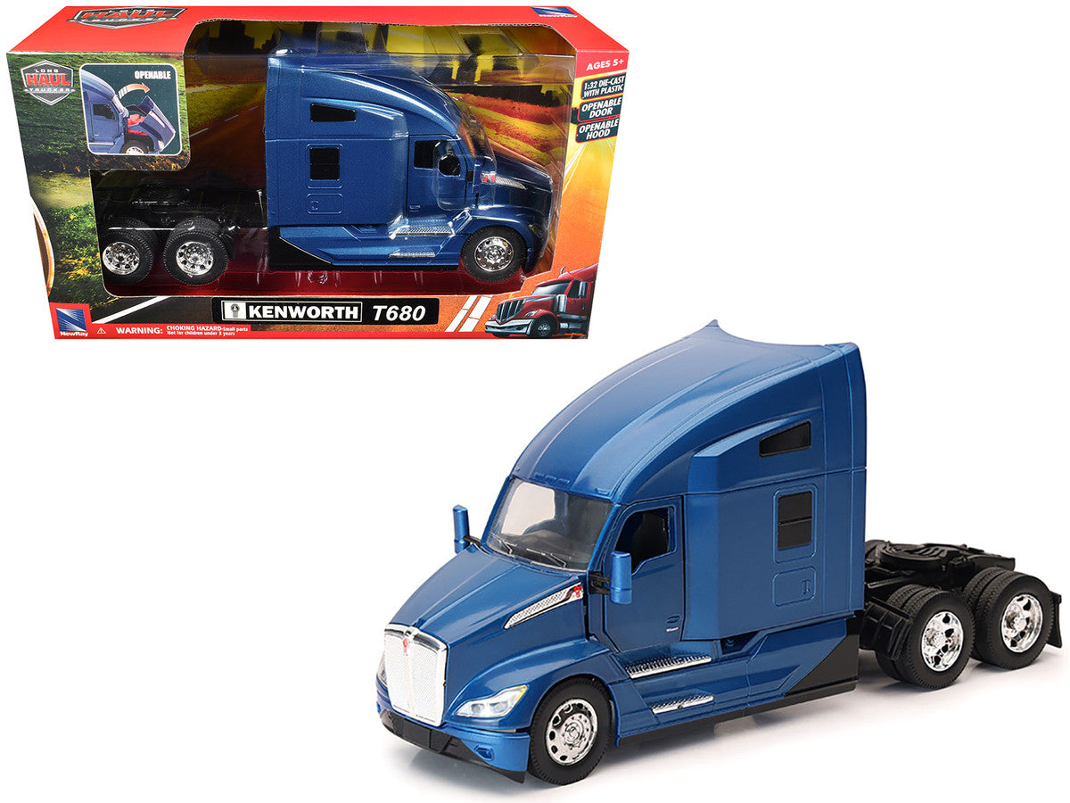 Kenworth T680 Truck Tractor Blue Metallic "Long Haul Truckers" Series 1/32 Diecast Model by New Ray LuxuryLifeWay Online Store