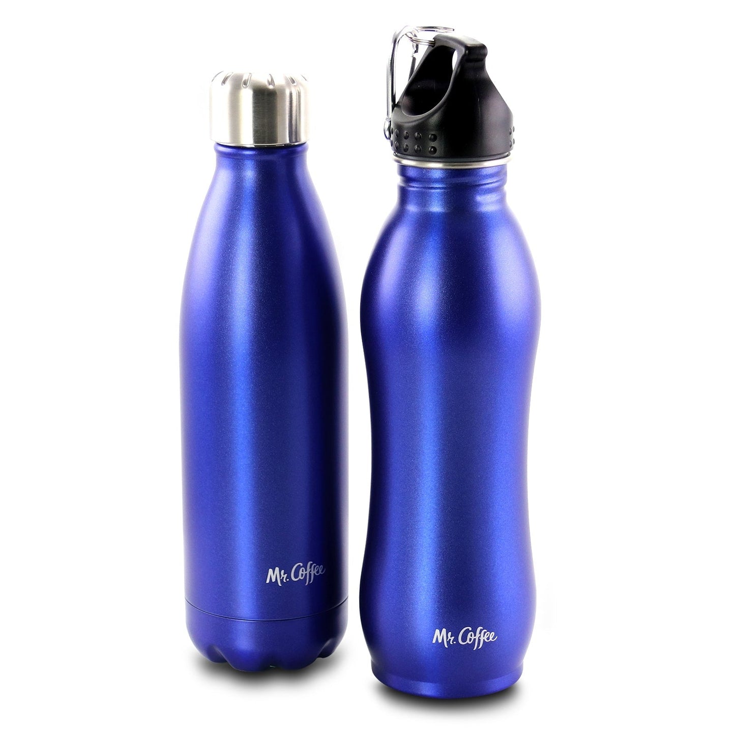 Mr. Coffee Luster Hydration 2 Piece Stainless Steel Thermal Hydration Bottle Set in Metallic Blue LuxuryLifeWay Online Store