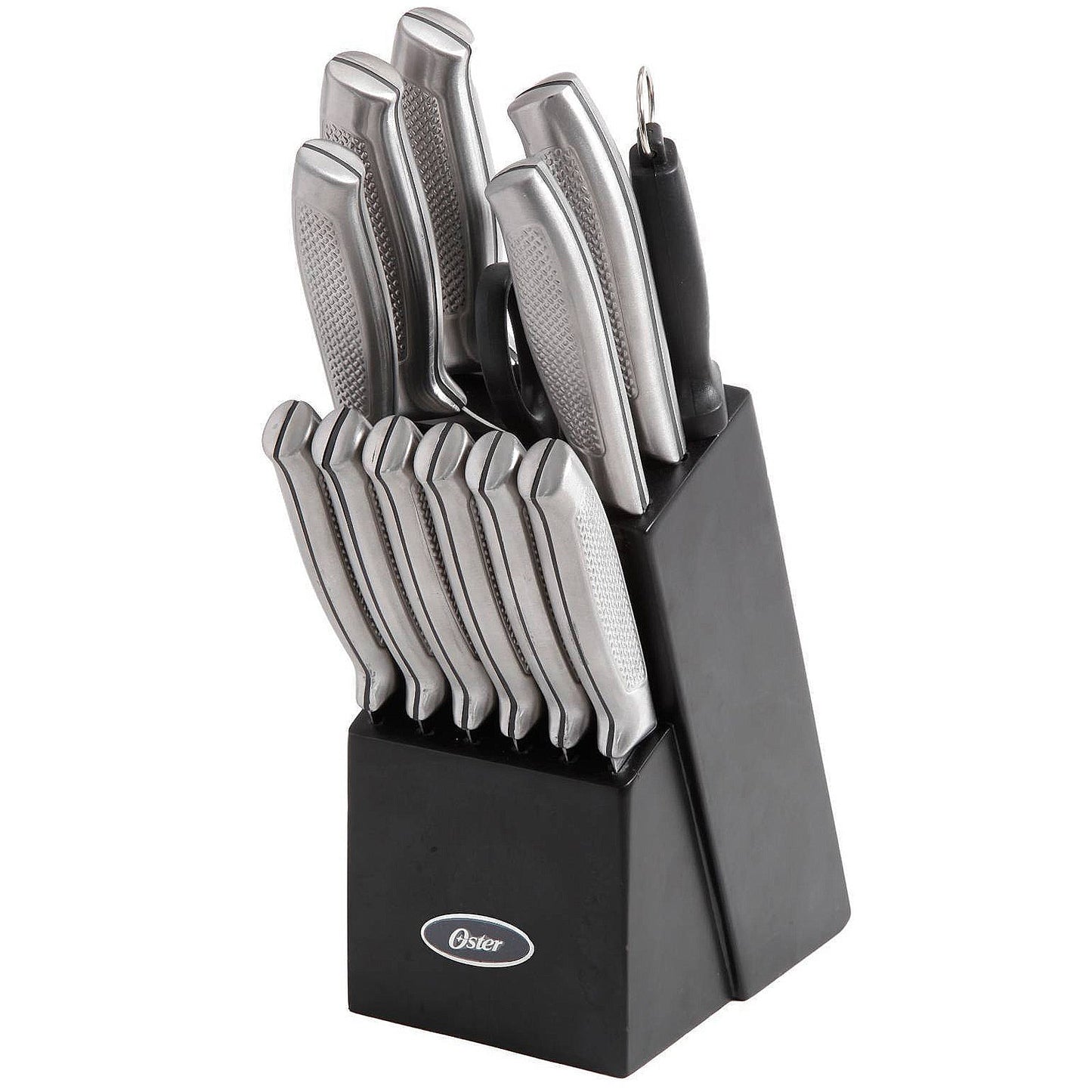 Oster Edgefield 14 Piece Stainless Steel Cutlery Knife Set with Black Knife Block LuxuryLifeWay Online Store
