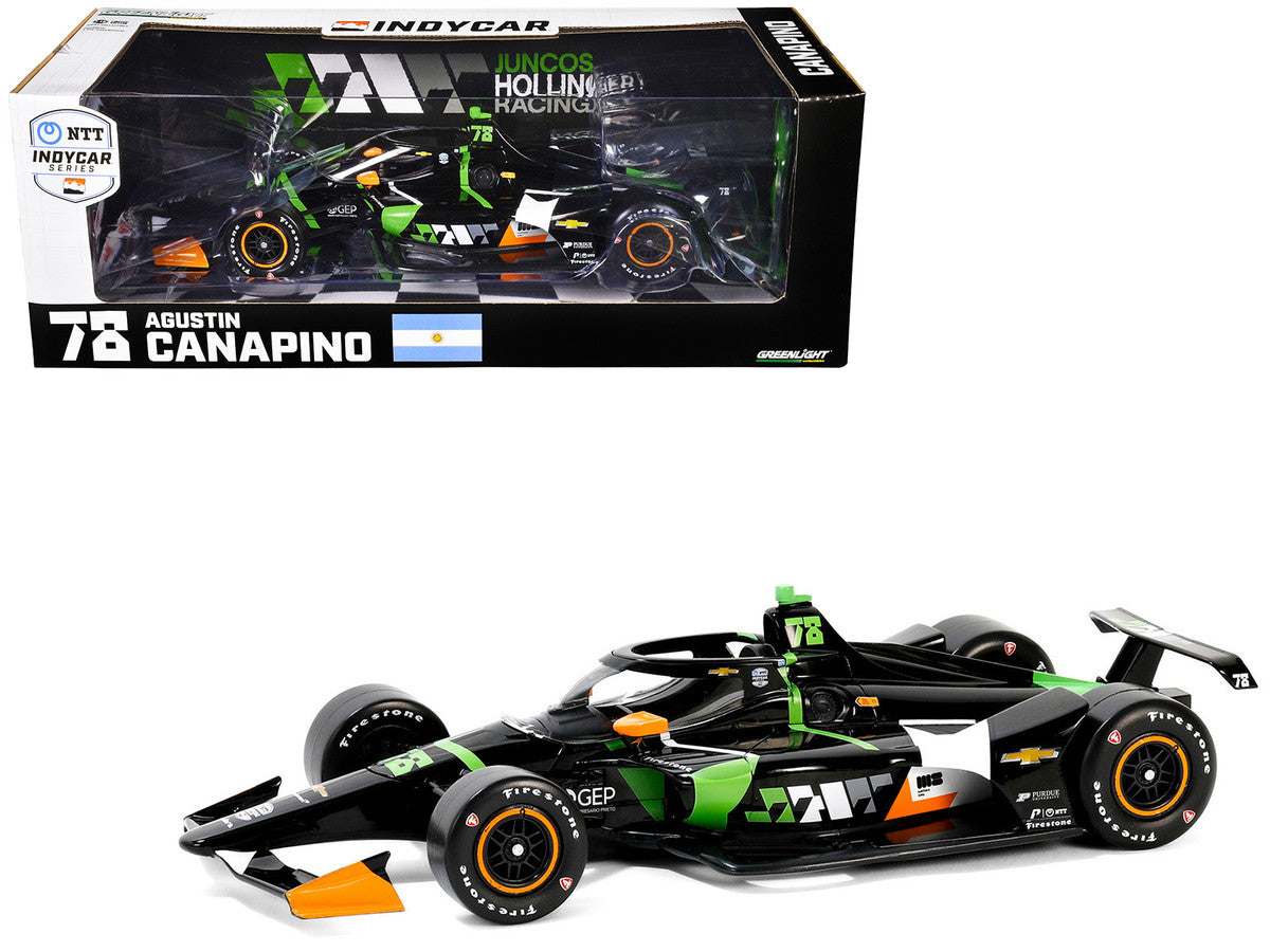 Dallara IndyCar #78 Agustin Canapino "JHR" Juncos Hollinger Racing "NTT IndyCar Series" (2024) 1/18 Diecast Model Car by Greenlight LuxuryLifeWay Online Store