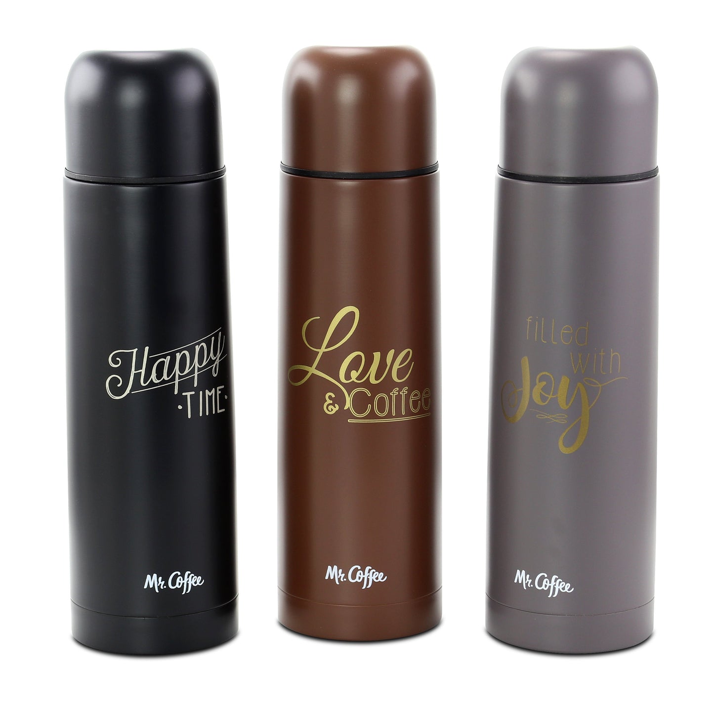 Mr. Coffee Luster Javelin 3 Piece 16 Ounce Stainless Steel Thermal Travel Bottle Set in Assorted Colors LuxuryLifeWay Online Store