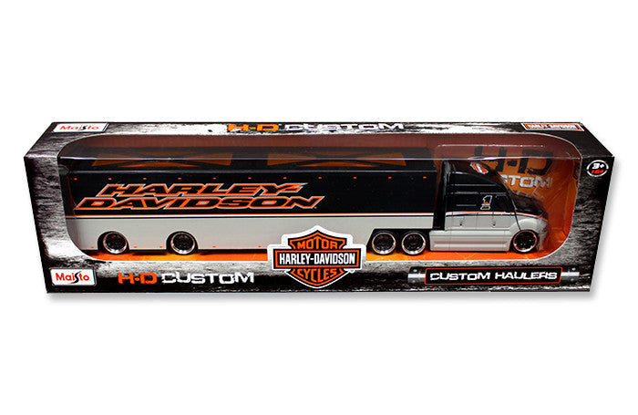 Harley Davidson Custom Hauler Trailer Gray with Graphics "Custom Haulers" 1/64 Diecast Model by Maisto LuxuryLifeWay Online Store
