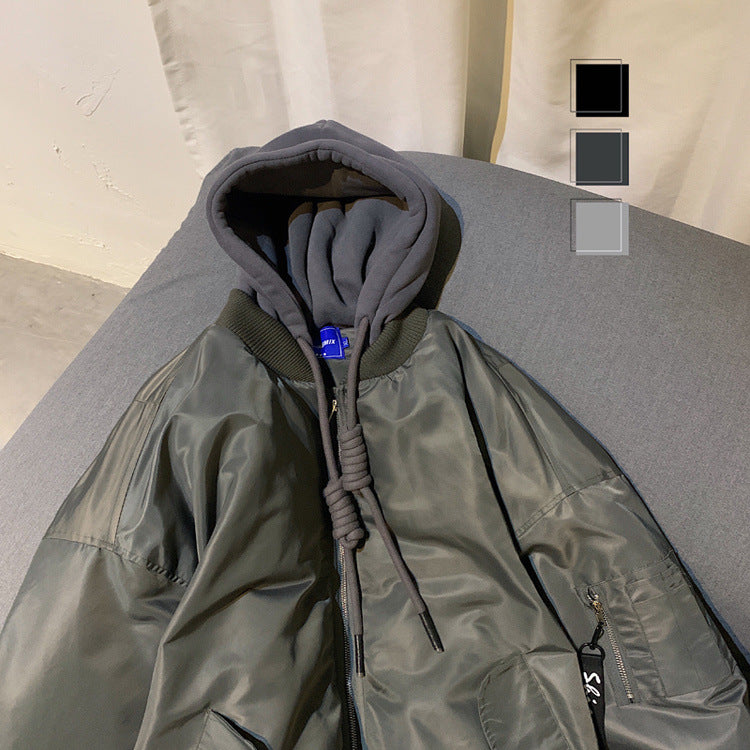 Winter Hooded Baseball Uniform Cotton-padded Jacket Coat CJD