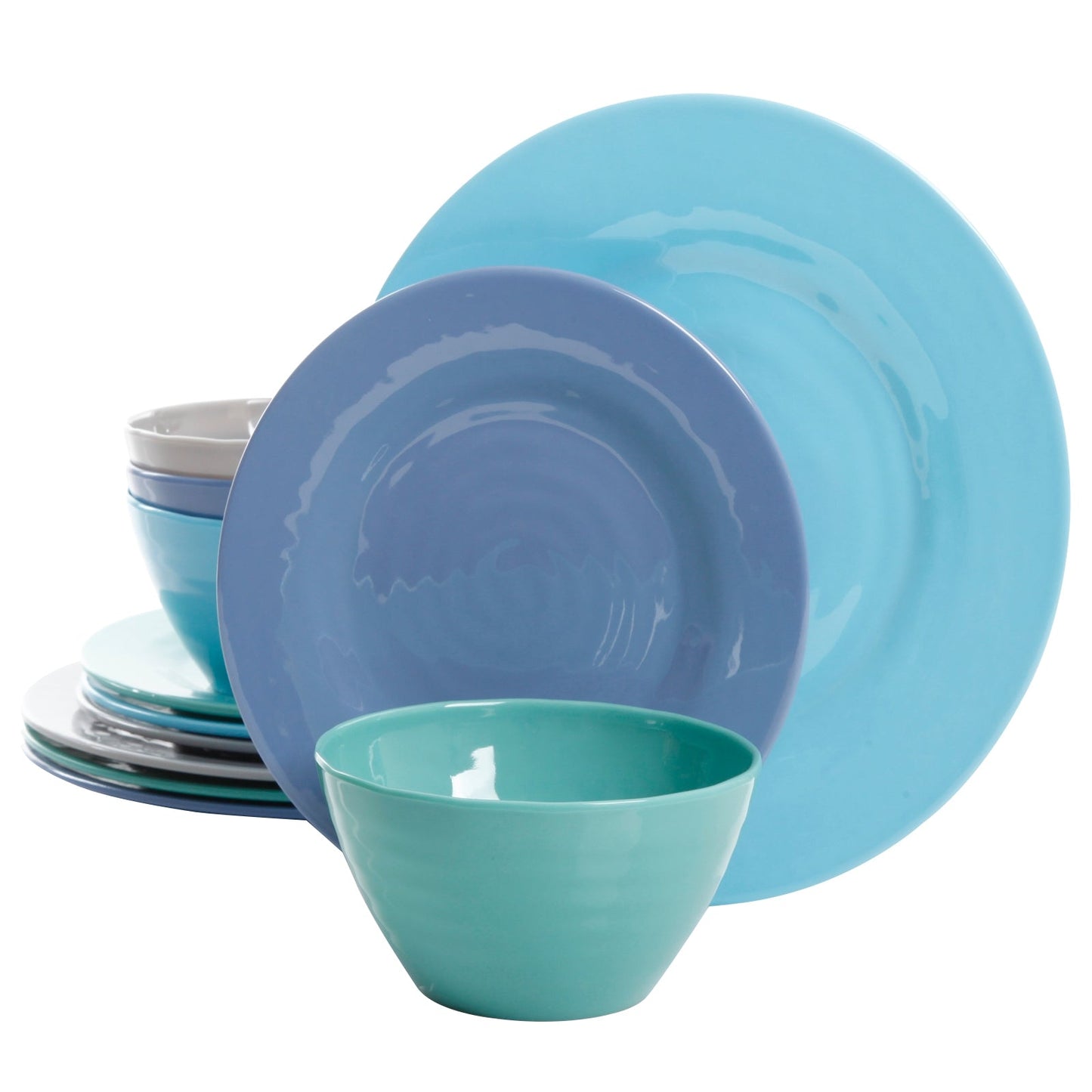 Gibson Home Brist 12 Piece Dinnerware Set in 4 Assorted Colors LuxuryLifeWay Online Store