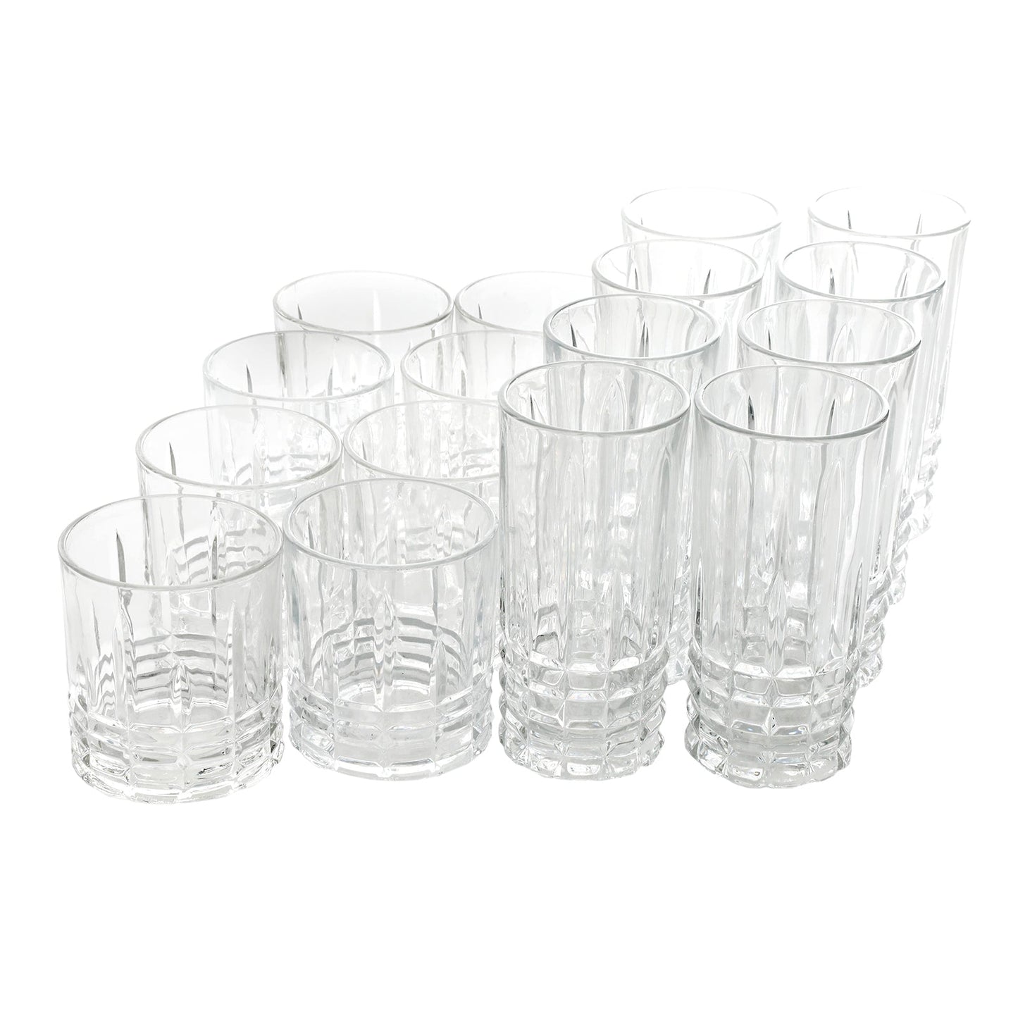 Gibson Home Jewelite 16 Piece Tumbler and Double Old Fashioned Glass Set LuxuryLifeWay Online Store
