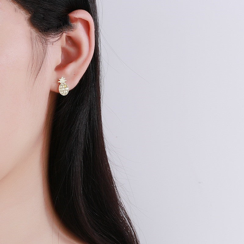 s925 sterling silver pineapple earrings LadyShow.Store