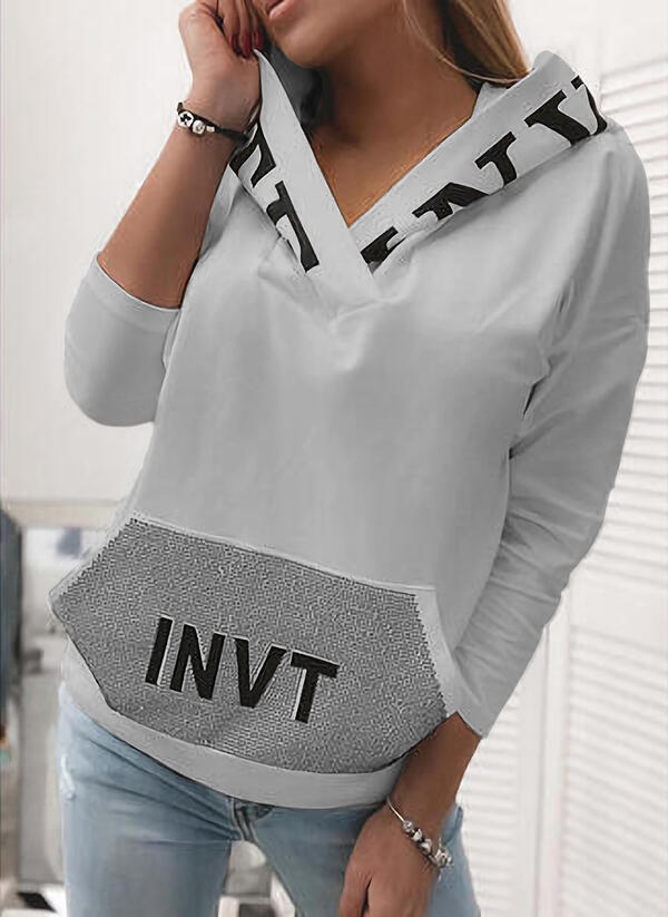 Pocket Hooded Letter Pullover Sweatshirt Best YouTube Store