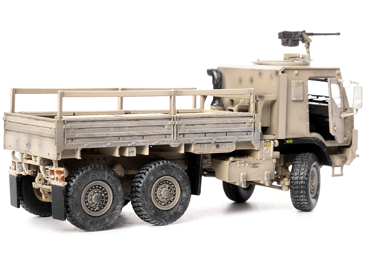M1083 MTV (Medium Tactical Vehicle) Armored Cab Cargo Truck with Turret Desert Camouflage "US Army" "Armor Premium" Series 1/72 Diecast Model by Panzerkampf LuxuryLifeWay Online Store