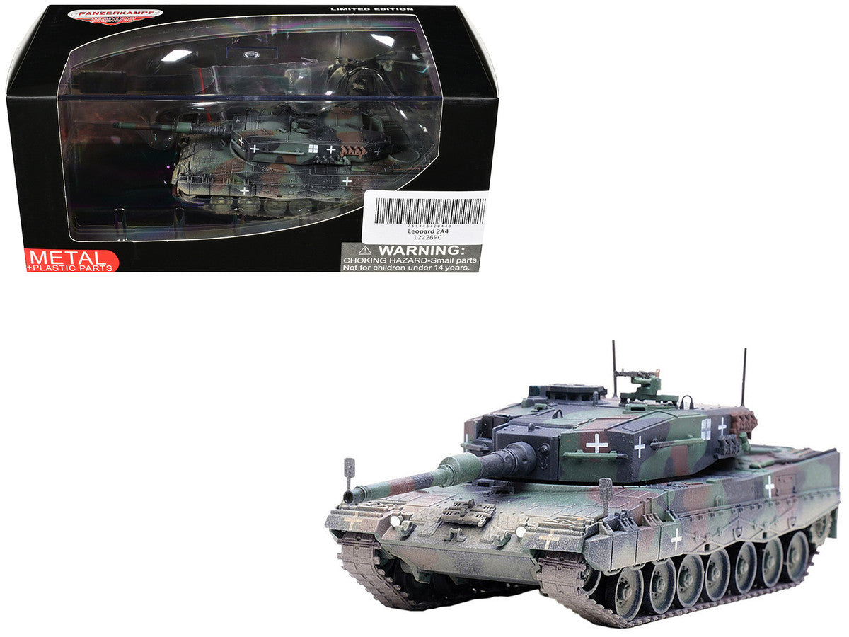 Leopard 2A4 Main Battle Tank with Snorkel "3-Tone Camouflage" Ukrainian Army "Armor Premium" Series 1/72 Diecast Model by Panzerkampf LuxuryLifeWay Online Store