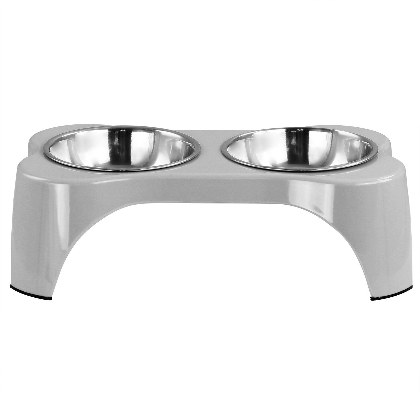 Gibson Home Bow Wow Meow 3 Piece Elevated Pet Bowl Dinner Set in Grey LuxuryLifeWay Online Store