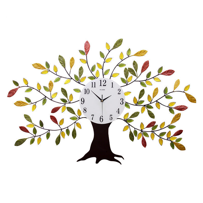 Living Room Modern Simple Fashion Creative Fortune Tree Quartz Clock Wall Clock PearlNestDecor.com