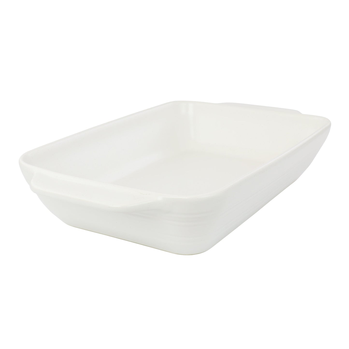 Gibson 4 Quart Rectangular Stoneware Baker in White Speckle LuxuryLifeWay Online Store
