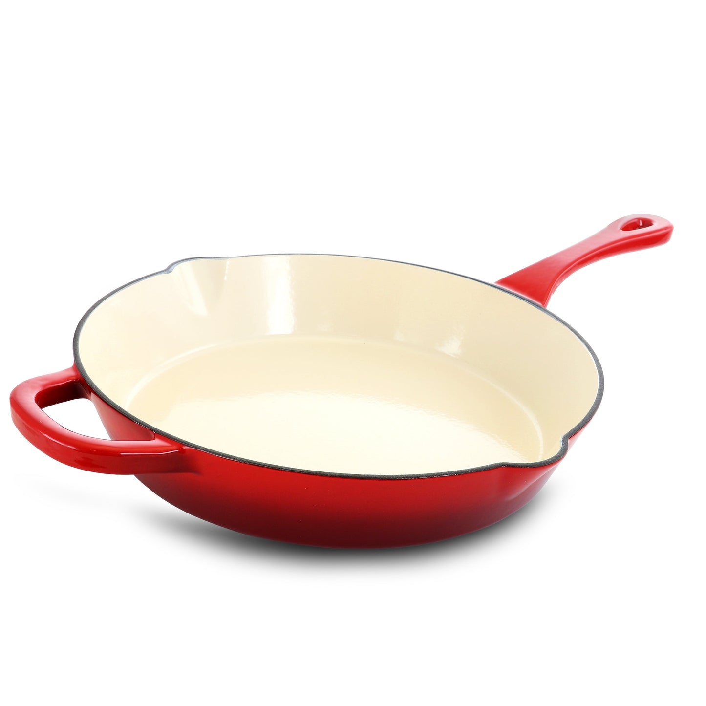 Crock-Pot Artisan 12 Inch Enameled Cast Iron Skillet in Scarlet Red LuxuryLifeWay Online Store