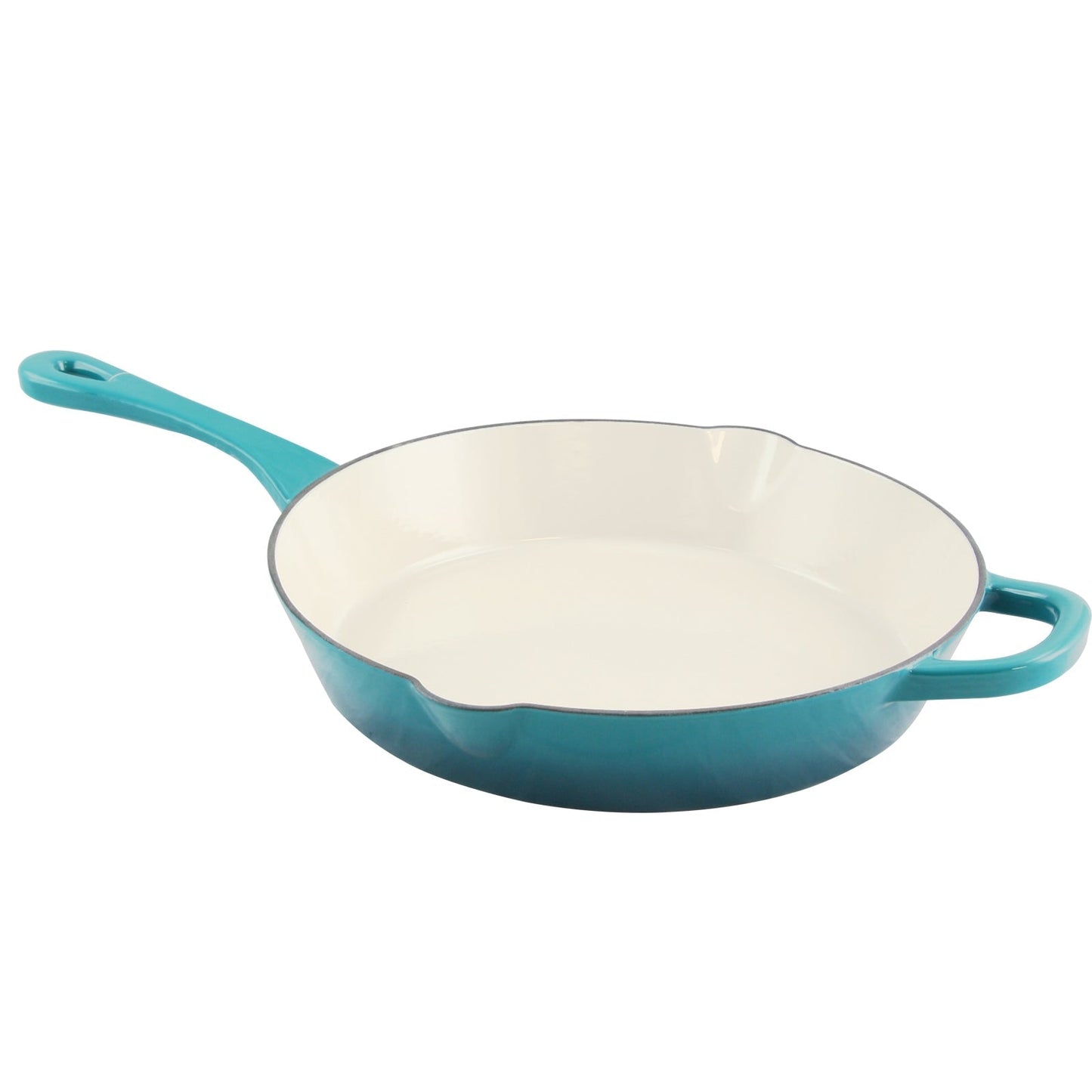 Crock Pot Artisan 12 in. Round Enameled Cast Iron Skillet in Teal Ombre LuxuryLifeWay Online Store
