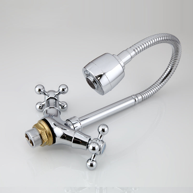 FRAP Silver Double Handle Faucet Kitchen Sink Faucet and Kitchen LuxuryLifeWay Online Store