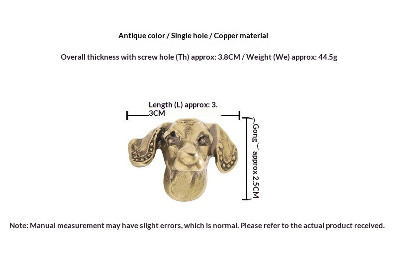 Solid Brass Doberman Dog Head Cabinet Knob Creative Animal Drawer Pull Handle For Kitchen Cupboard Furniture Hardware Decor PearlNestDecor.com