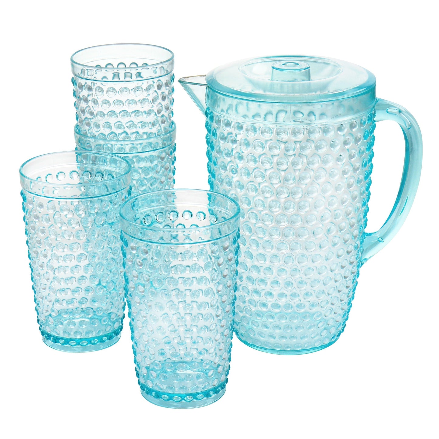 Gibson Home Malone 5 Piece Plastic Pitcher and Tumbler Set in Light Blue LuxuryLifeWay Online Store