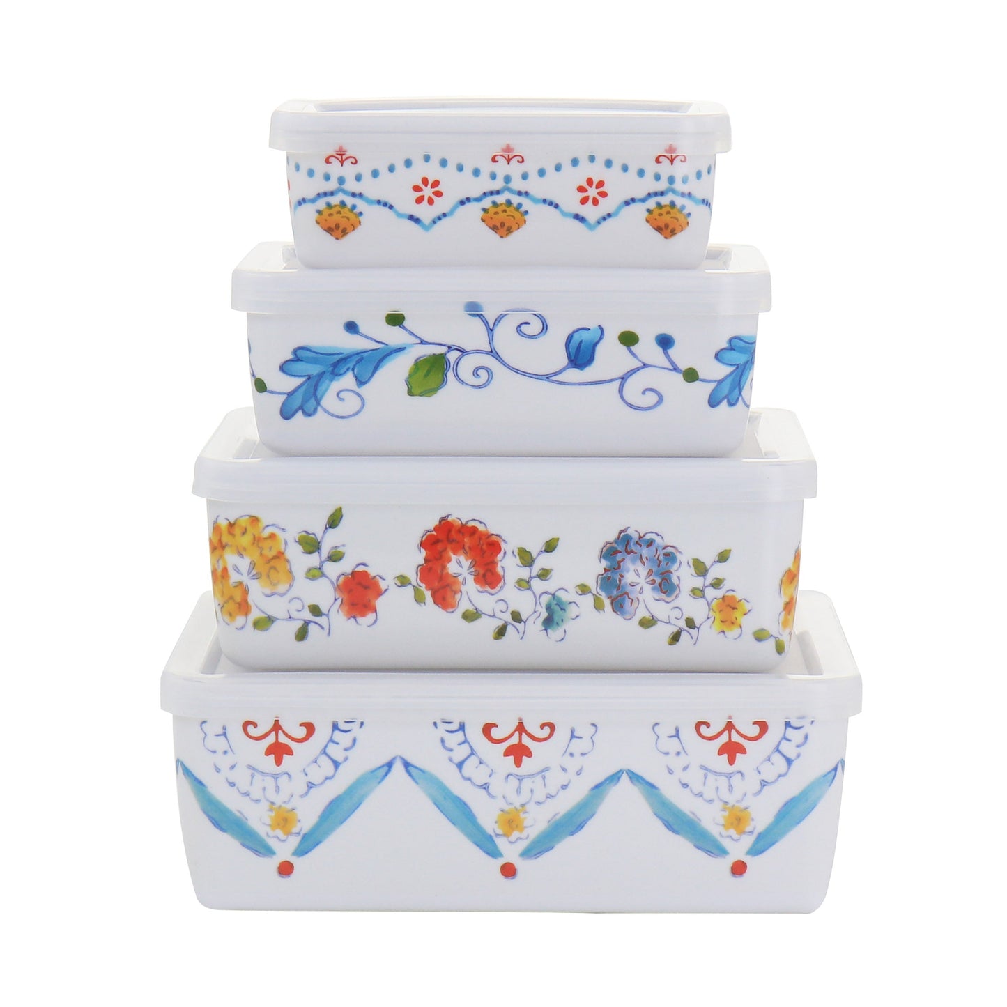 Gibson Home 8 Piece Anaya Rectangular Nesting Food Storage Set LuxuryLifeWay Online Store