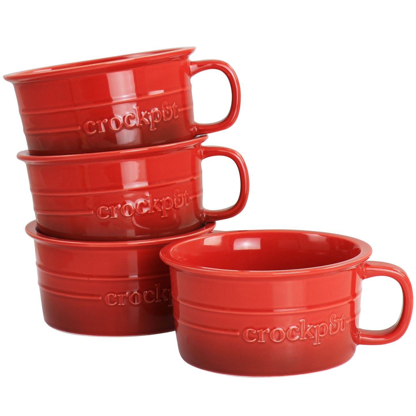 Crock Pot Appleton 24oz Stoneware 4 Piece Soup Mug Set in Gradient Red LuxuryLifeWay Online Store
