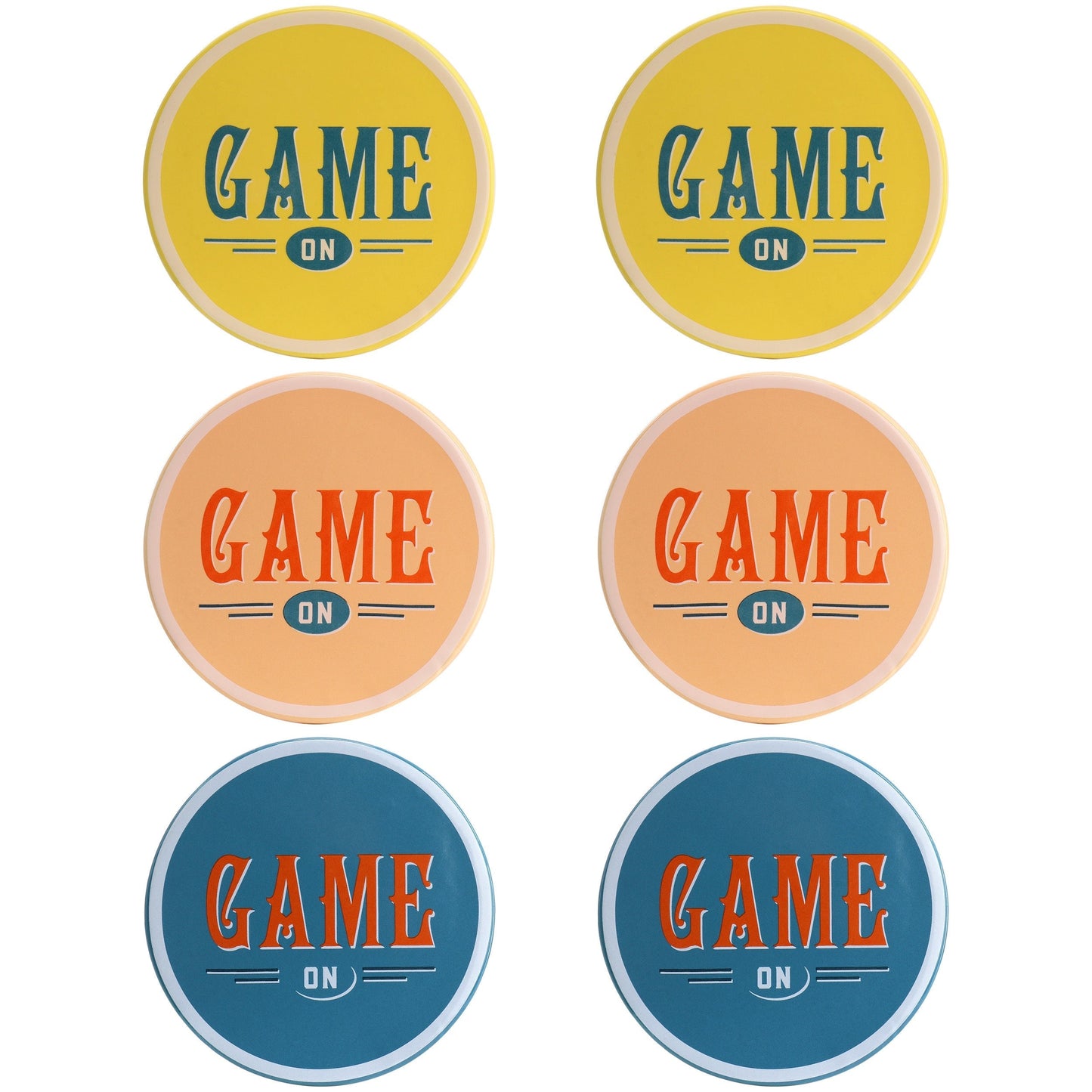 Wanda June Home Game On 6 Piece Stoneware Coaster Set in Assorted Colors LuxuryLifeWay Online Store