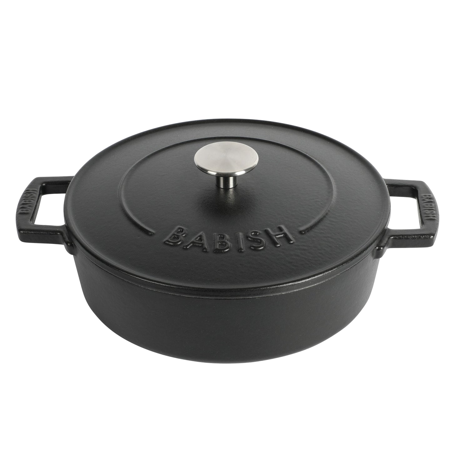 Babish 3 Quart Round Enameled Cast Iron Braiser Pan with Self-Basting Lid in Black LuxuryLifeWay Online Store