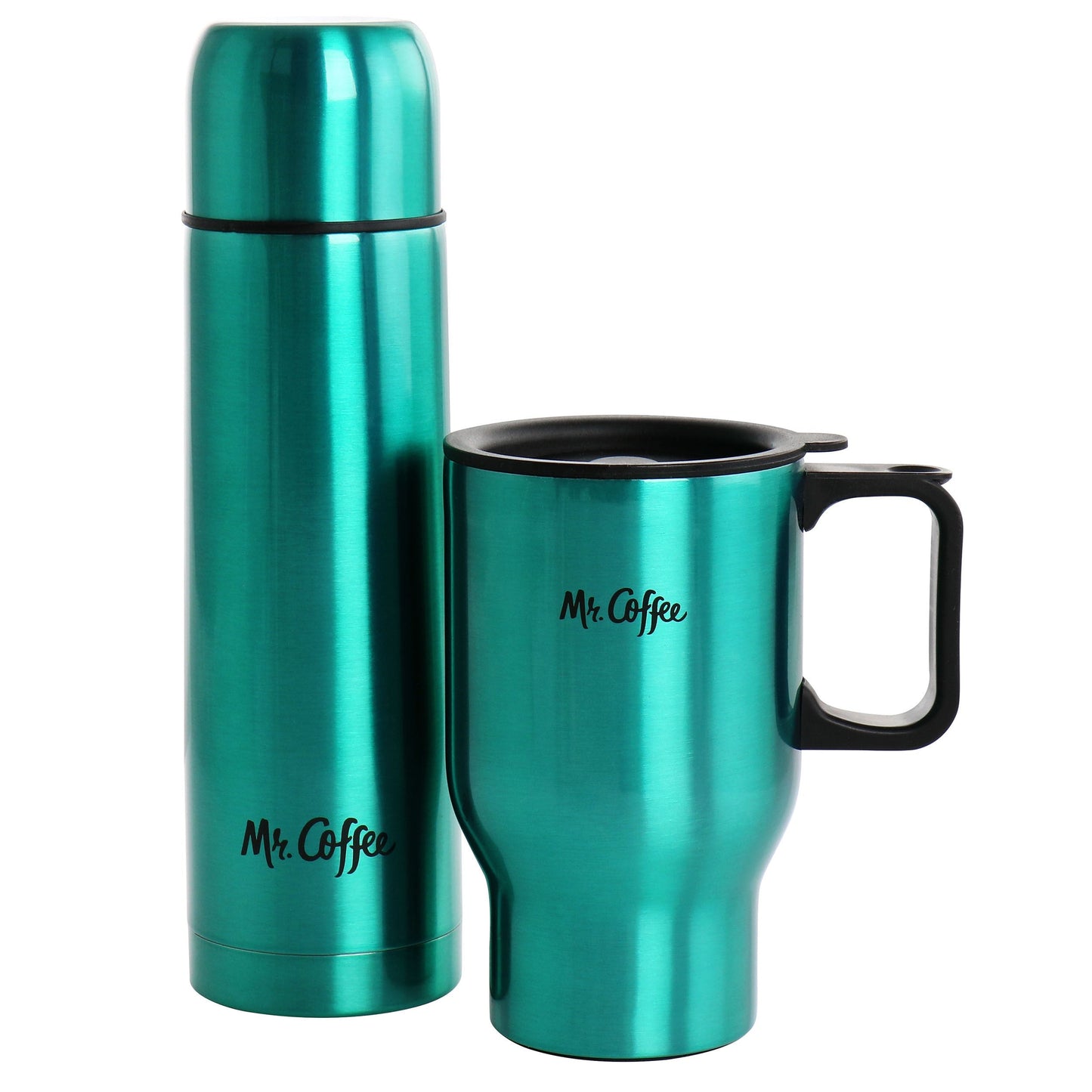 Mr. Coffee Javelin 2 Piece Thermal Bottle and Travel Mug Set in Emerald Green LuxuryLifeWay Online Store