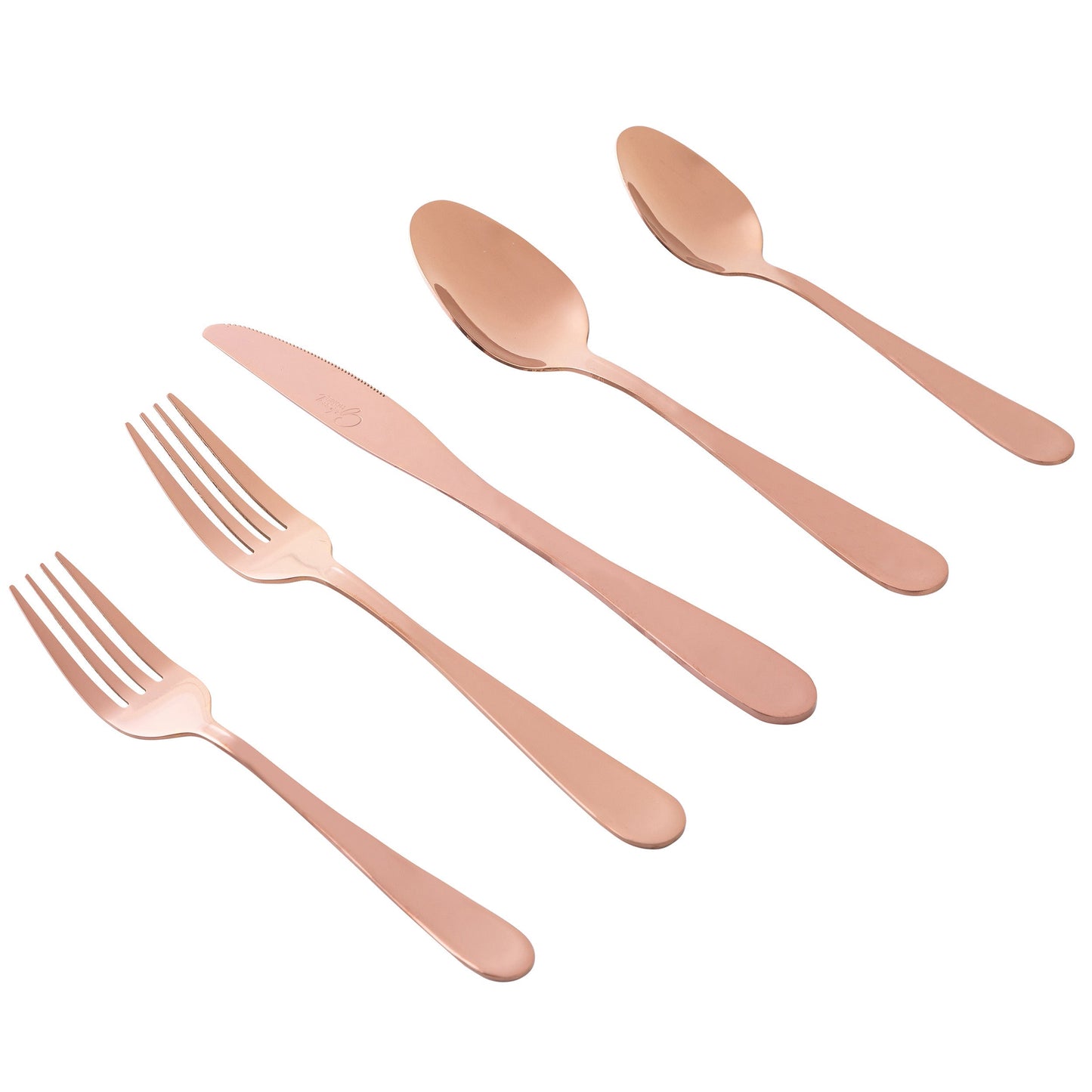 Gibson Home Stravidia 20 Piece Flatware Set in Rose Gold Stainless Steel LuxuryLifeWay Online Store